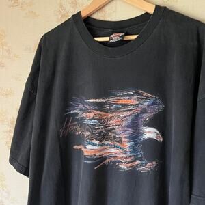 90s Faded “Ride With the Wind” Harley Davidson T-Shirt 27.5x31.5”